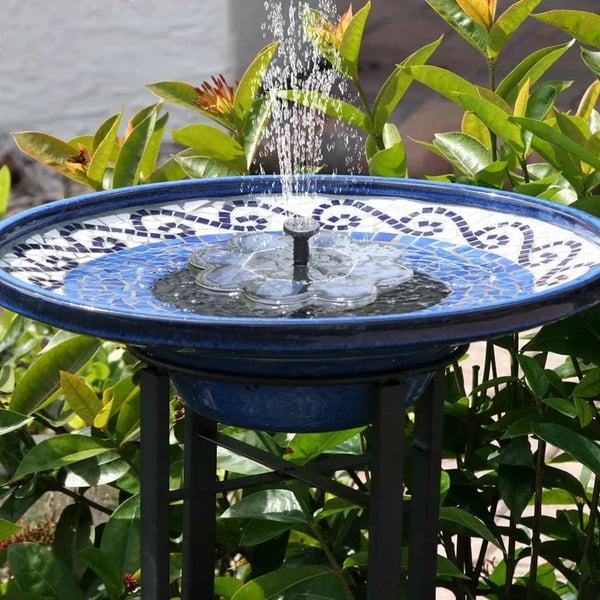 🎁Solar Fountain, Solar Powered Bird Bath Fountain Pump with 4 Nozzles 1.4W Solar Panel Kit Water Pump, Outdoor Watering Submersible Pump for Pond, Pool, Garden, Fish Tank